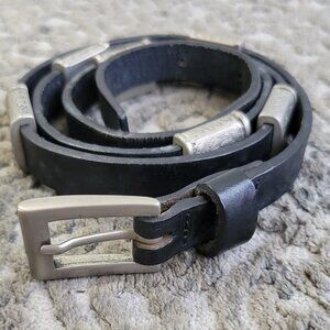 ibel Italian Leather Skinny Belt